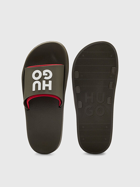 Black beach slides with logo detail - 4