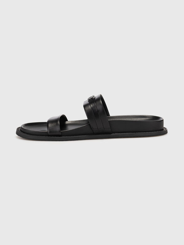 MANDY leather sandals with logo - 4