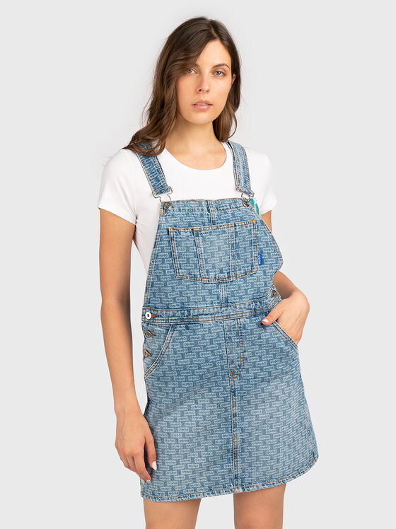 Sarafan din denim cu monogramă logo - 1