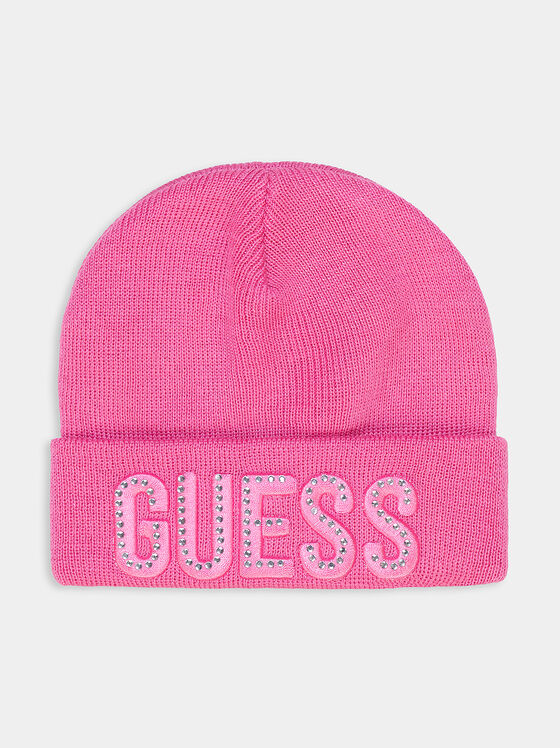 Knitted hat with rhinestones - 1