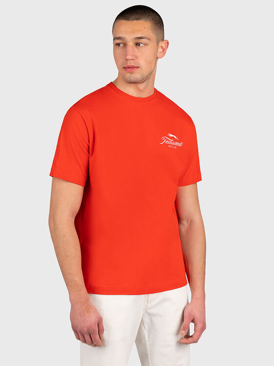 Tricou portocaliu cu detaliu logo - 1