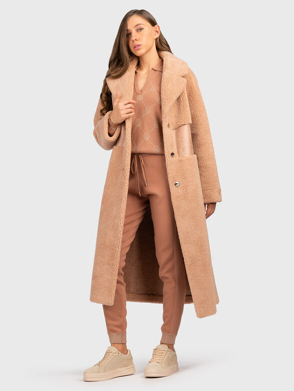 Double-face coat in beige color - 2