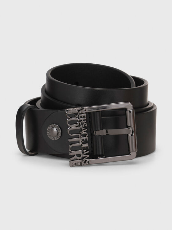 Leather belt in black   - 1