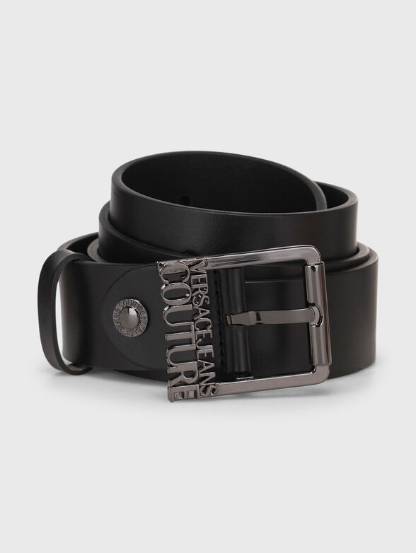 Leather belt in black   - 1