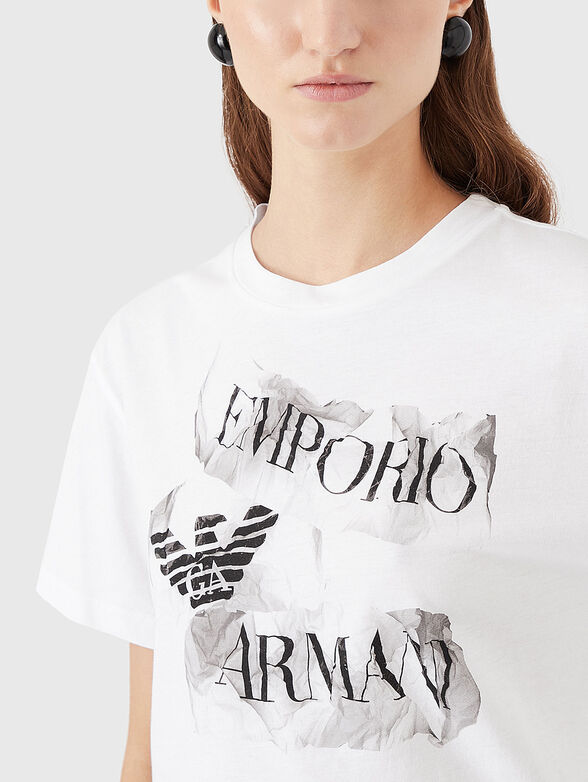 Cotton T-shirt with logo print - 4