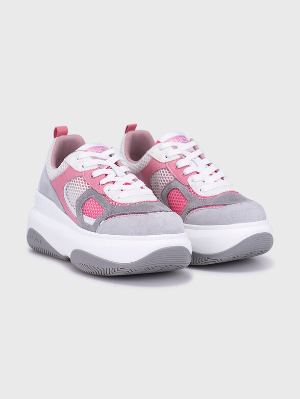 Grey sports shoes with contrasting inserts - 2