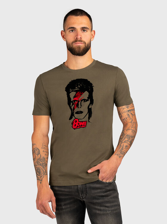 Tricou verde cu imprimeu accentuat - 1
