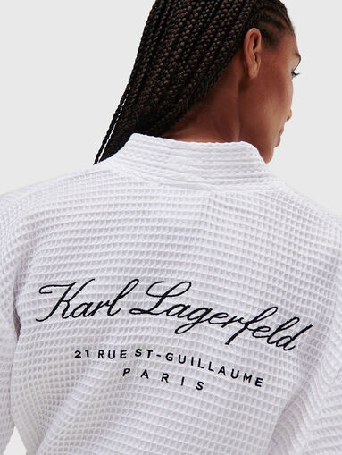 HOTEL KARL black bathrobe with logo embroidery - 3