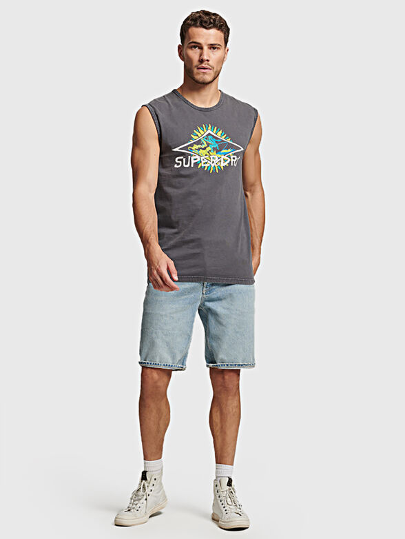 VINTAGE TRIBAL SURF grey top - 2