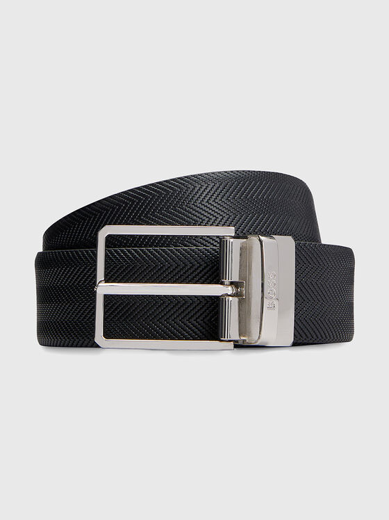 Black belt with embossed texture - 1