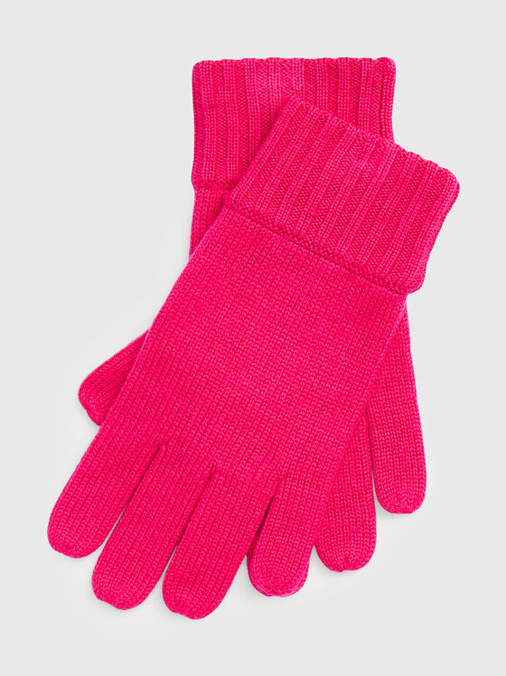 Mănuși tricotate de culoare fucsia - 1