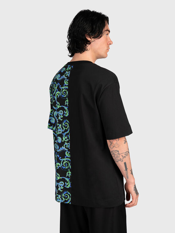 Cotton T-shirt with baroque print - 3