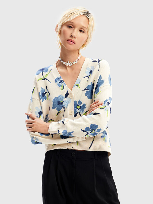 Cardigan with floral details  - 1