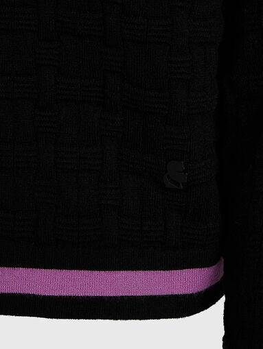 Black knitted cardigan - 4