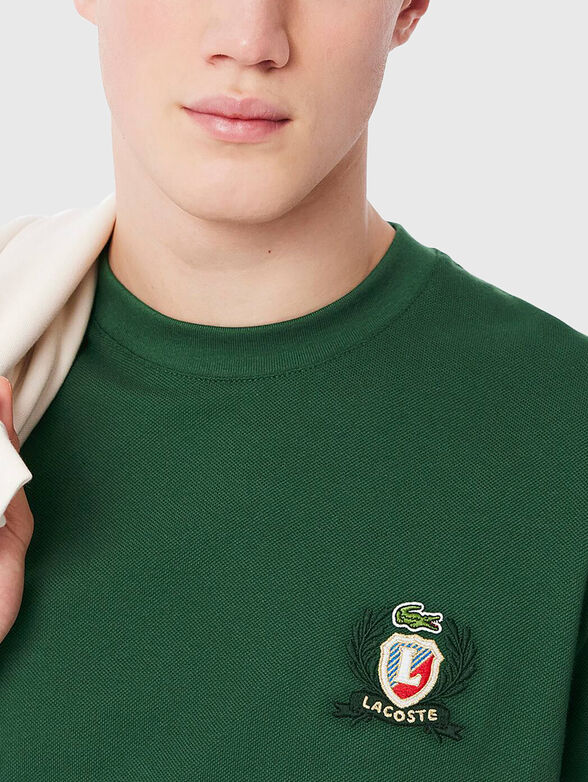 T-shirt with oval neckline and logo - 4