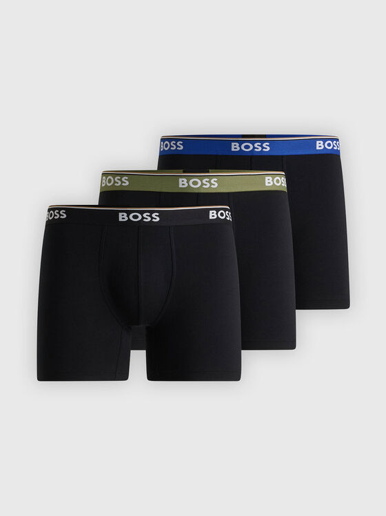 Set of three cotton boxers with logo - 1