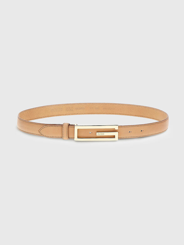 Beige belt with logo buckle - 2