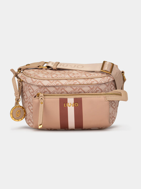 Waist bag with monogram logo print and pendant - 1