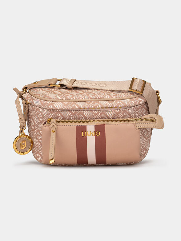 Waist bag with monogram logo print and pendant - 1