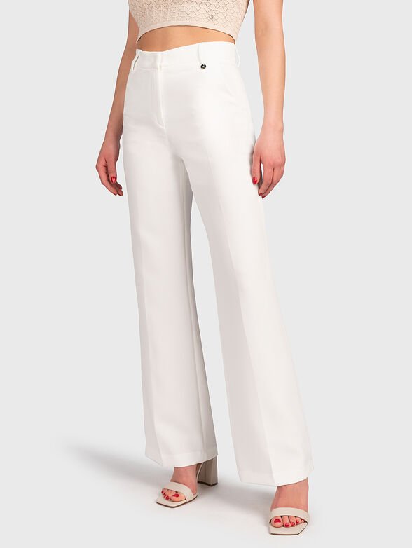 High-waisted white pants - 1