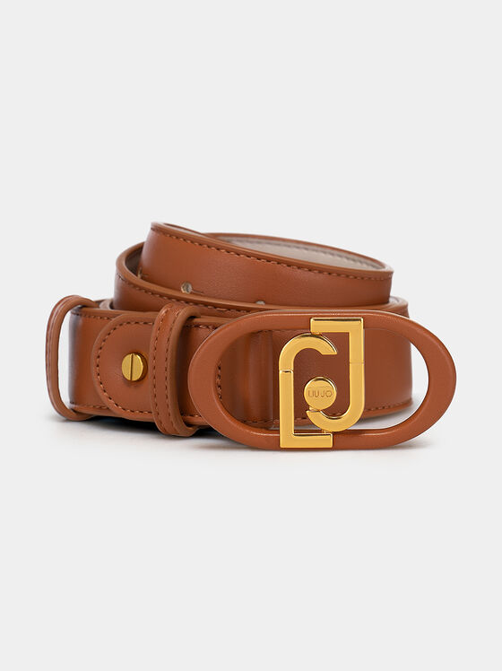 Brown belt with logo buckle - 1
