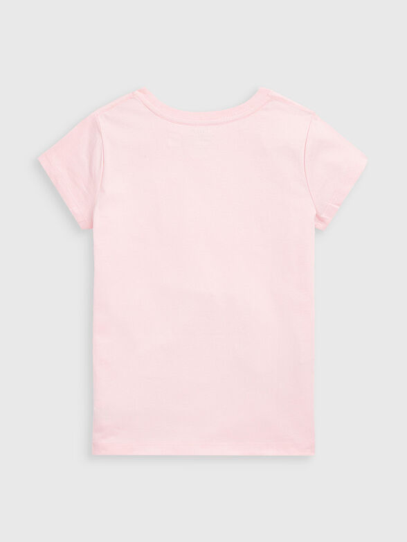 Cotton T-shirt in pink with logo detail - 2
