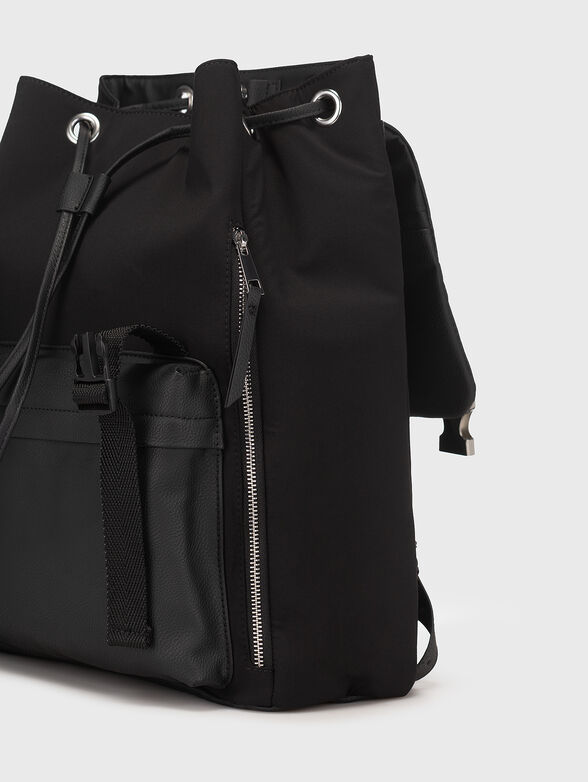 Black backpack with logo accent - 5