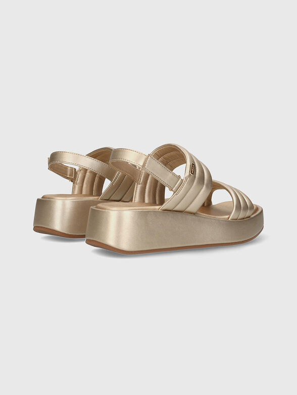 Golden quilted sandals  - 4