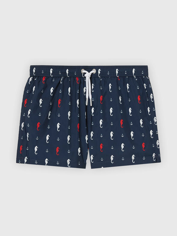 SEA BREEZE blue swimsuit with print - 1