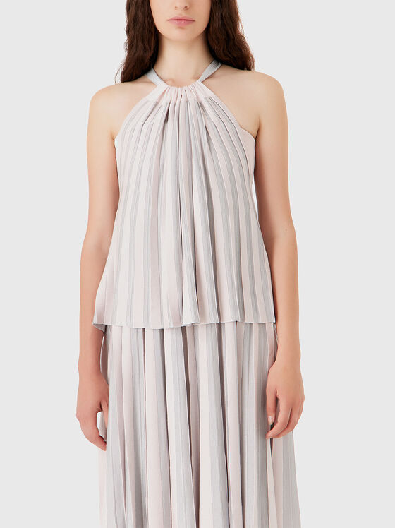 Top plisat cu decolteu tip halter  - 1