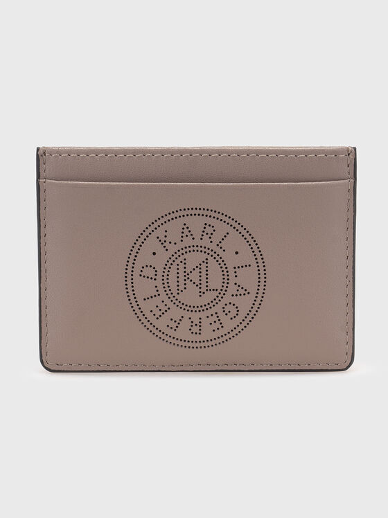 Suport de card din piele cu logo - 1