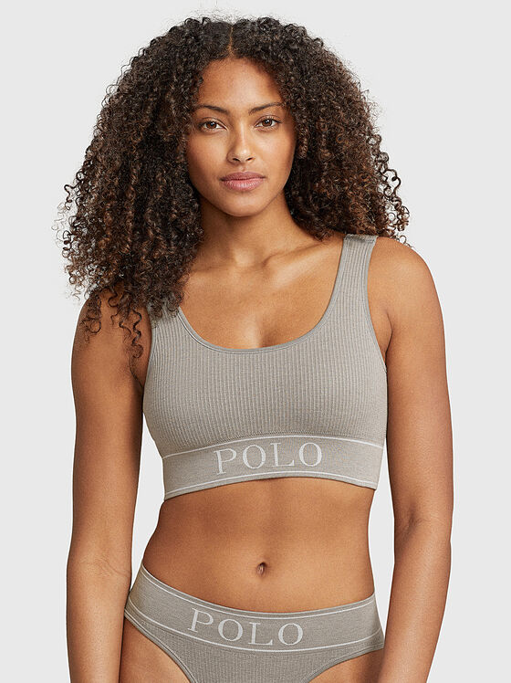Sutien sport gri cu logo - 1