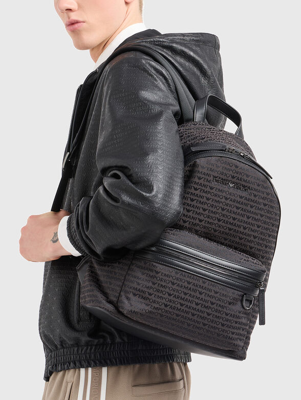 Backpack with monogram logo print - 2