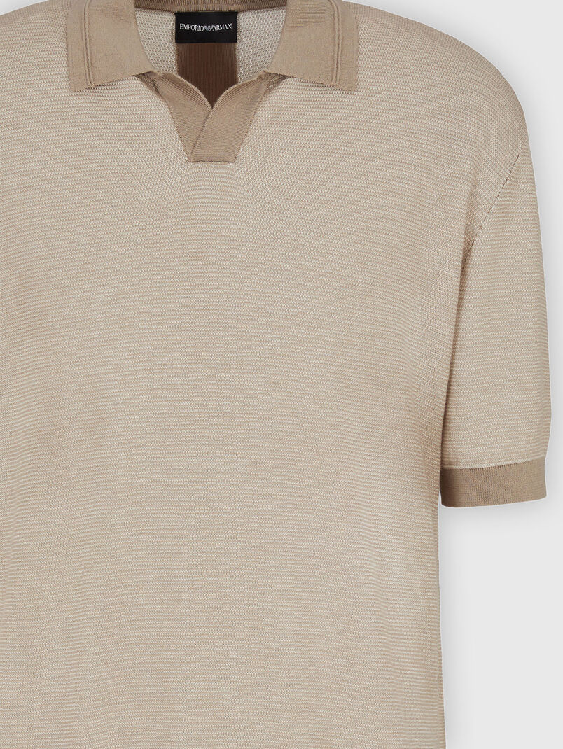 Wool and silk blend polo shirt - 3