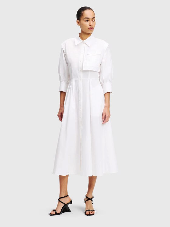 Rochie midi cu mâneci bufante - 1
