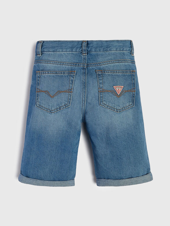 Blue denim shorts - 2