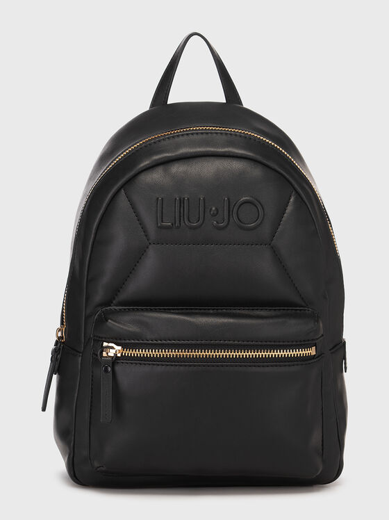 Rucsac negru cu accent logo  - 1