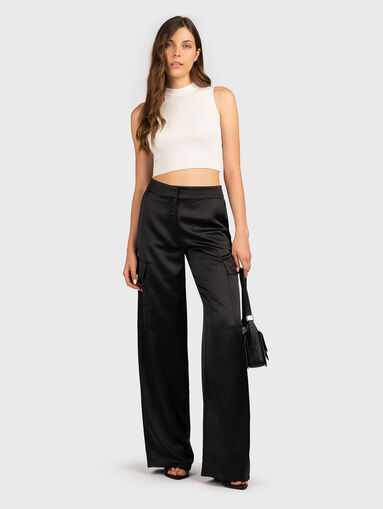 HAKILA black cargo pants with satin effect - 5