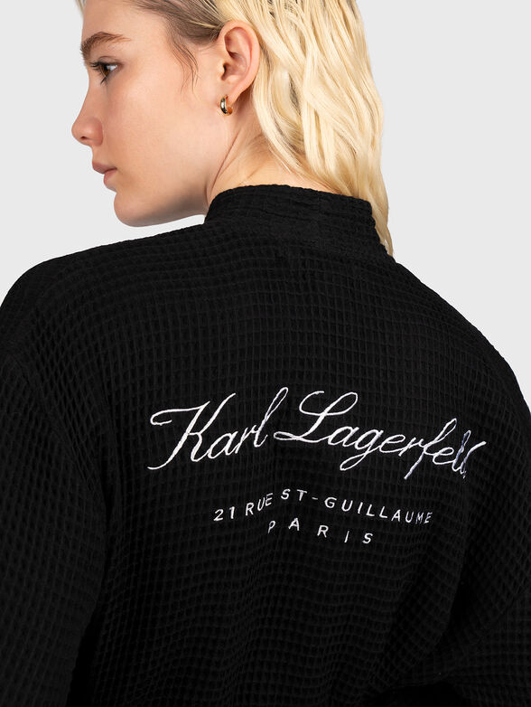HOTEL KARL black bathrobe with logo embroidery - 3