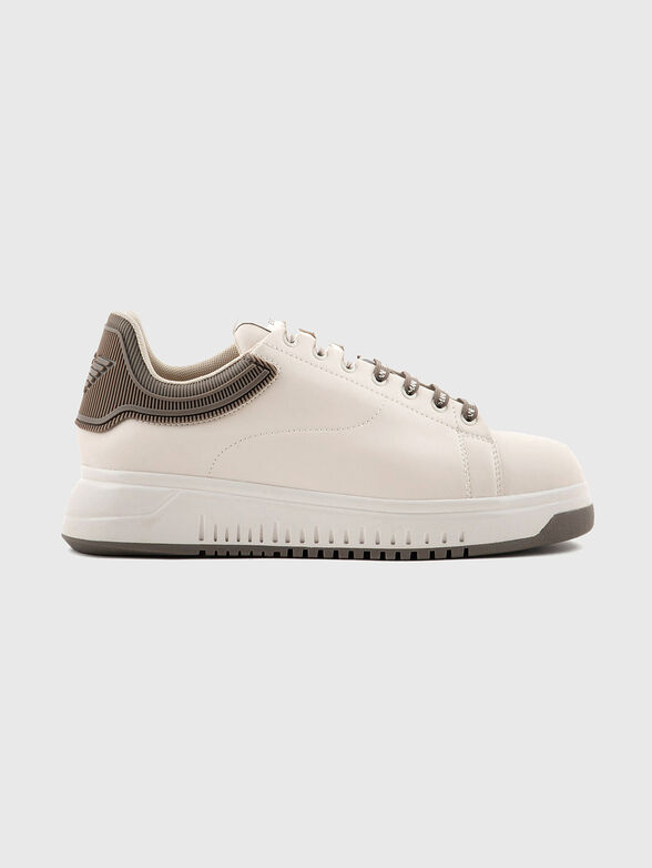 Leather sneakers with logo - 1