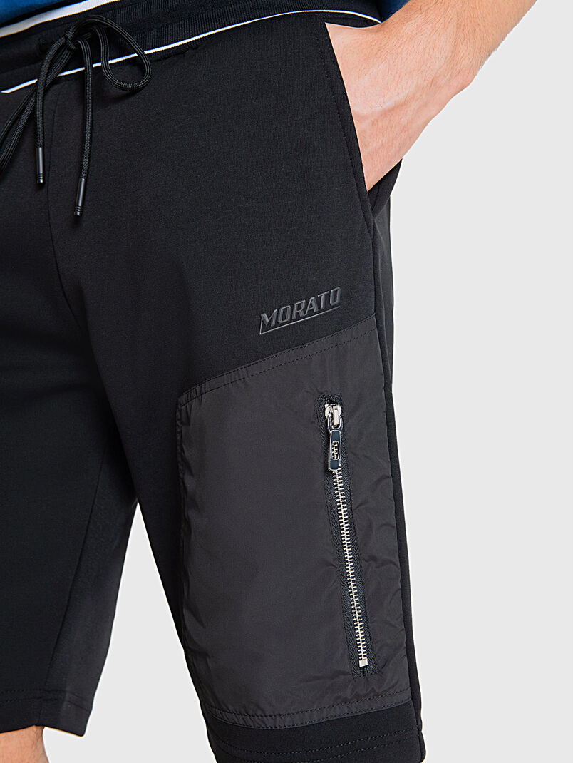 Black shorts with accent pockets - 3