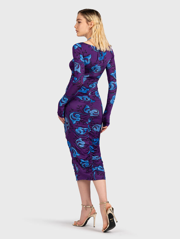 Purple dress with contrasting print - 2