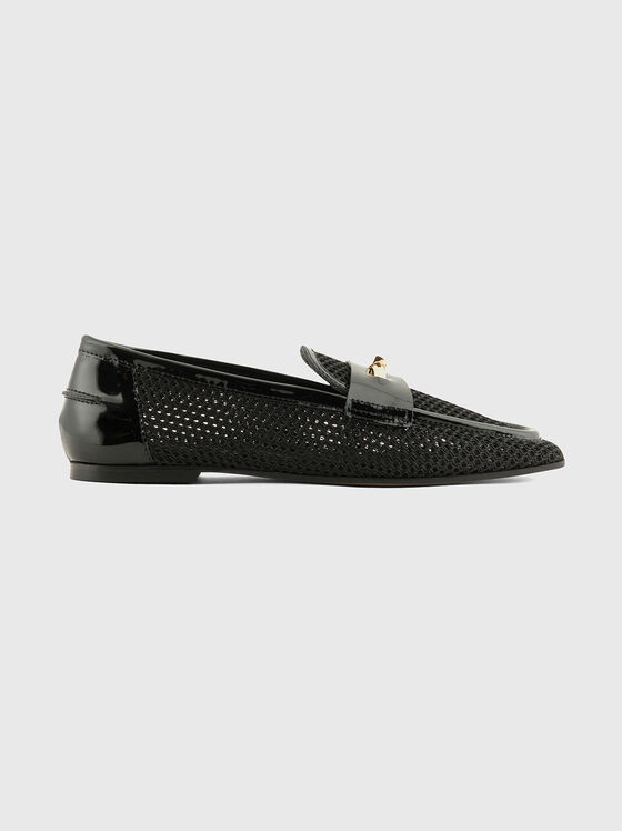 Mocasini negri cu accent auriu - 1