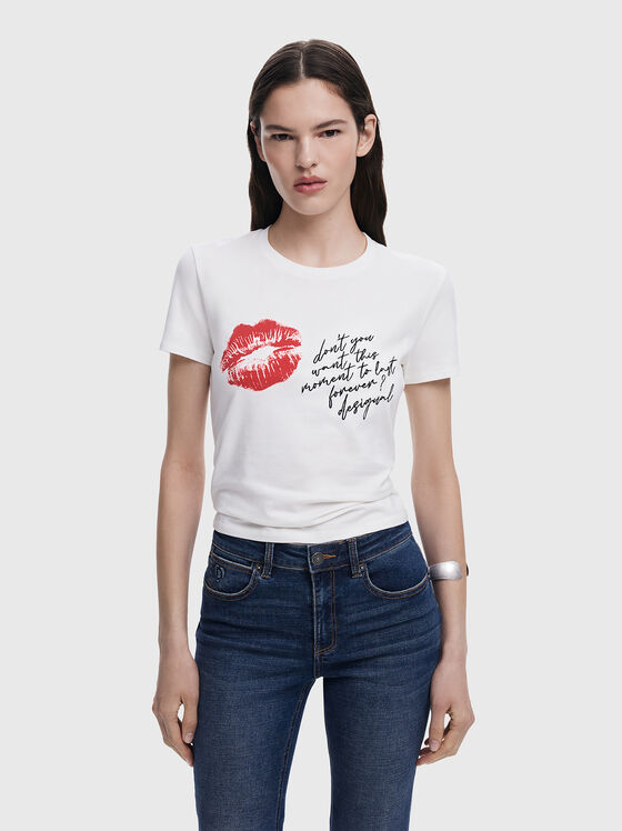 T-shirt with print and embroidery - 1