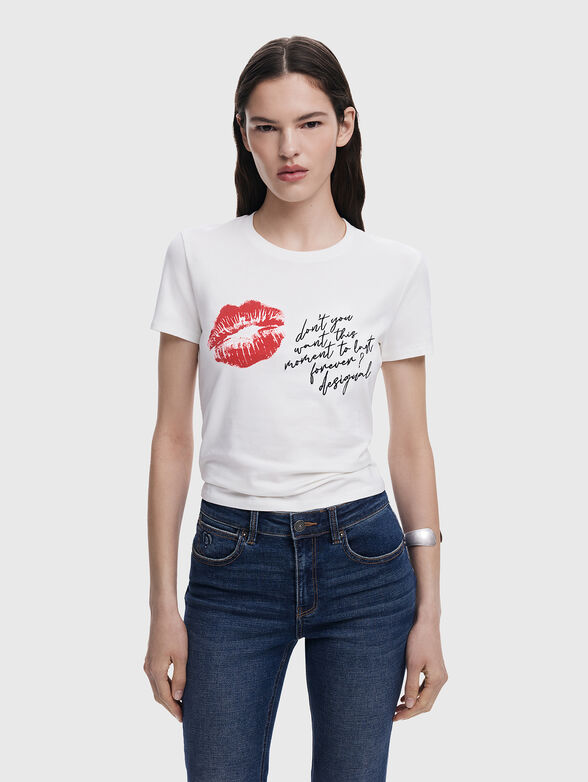 T-shirt with print and embroidery - 1