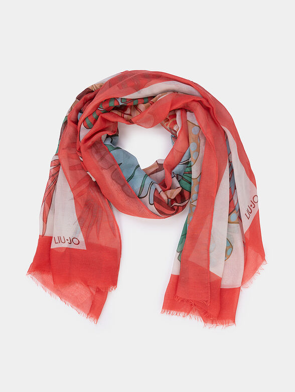 Rectangular scarf with print - 1
