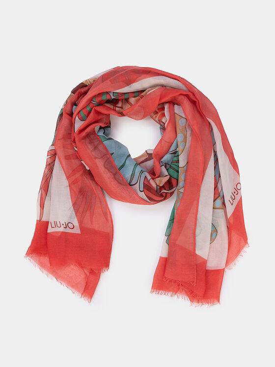 Rectangular scarf with print - 1