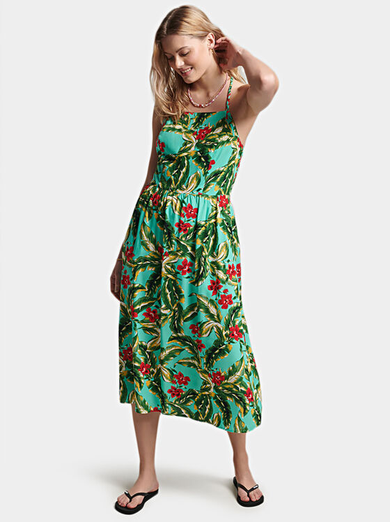 Rochie cu imprimeu tropical - 1