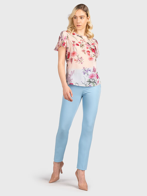 Blouse with accent foral print - 2