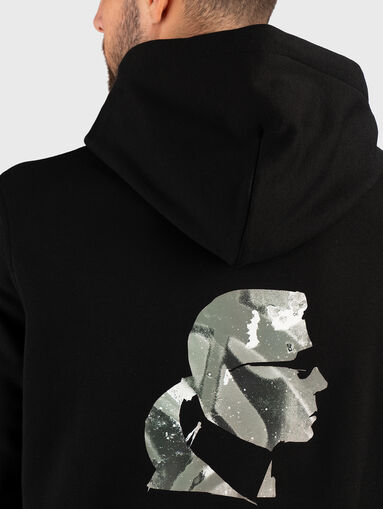Black sweatshirt with contrast print  - 3